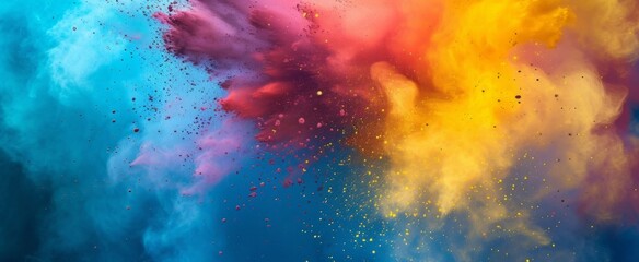 Obraz na płótnie Canvas Explosion of Vibrant Colors: A Stunning Display of Powder Pigments Dancing in the Air Captured in High Definition