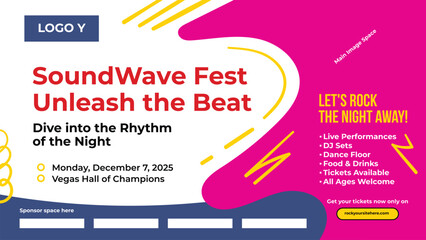 Banner template for music events or any event with a youth theme