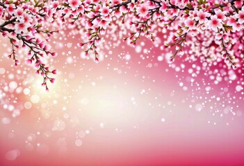 Obraz na płótnie Canvas A Valentine background featuring cherry blossom with heart 