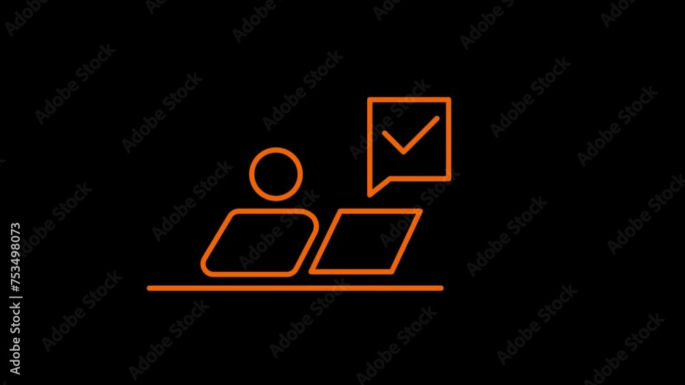 Poster approval line icon for modern concepts, web and apps on white background. motion gaphic.