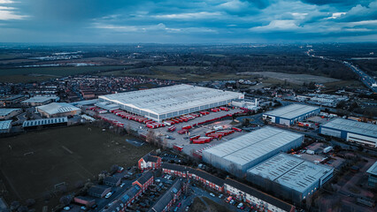 Aerial view of the Royal Mail Heathrow worldwide distribution centre