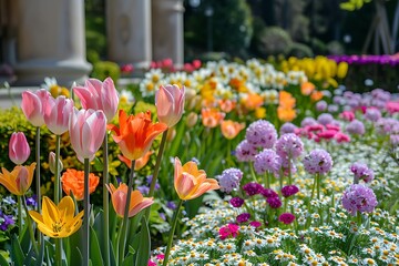 Lush Spring Garden: Thriving Easter Blossoms Amidst Springtime Bloom