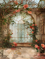 Fototapeta na wymiar vintage background with flowers