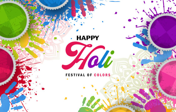 happy holi festival for banner, background with colorful illustration. vector illustration. EPS 10