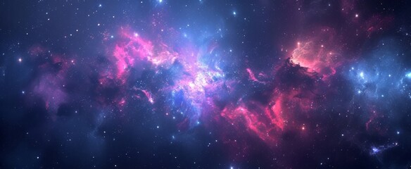 Majestic Cosmic Panorama: A Vibrant Interstellar Nebula Bursting with Colorful Gaseous Clusters and Celestial Stardust in the Depths of Outer Space