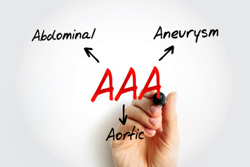 AAA - Abdominal Aortic Aneurysm acronym, medical concept background