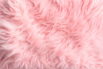 Light pink long fiber soft fur. Pastel background or texture. Fuzzy shaggy blanket. Fluffy fake...