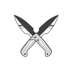 illustration of adventure knife, vector art.