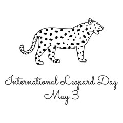 line art of International Leopard Day good for International Leopard Day celebrate. line art. illustration.