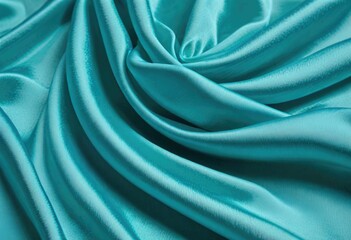 Dive into elegance Aquamarine silk fabric closeup, offering a luxurious background texture by ai generated