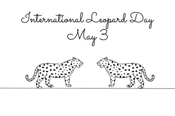 line art of International Leopard Day good for International Leopard Day celebrate. line art. illustration.