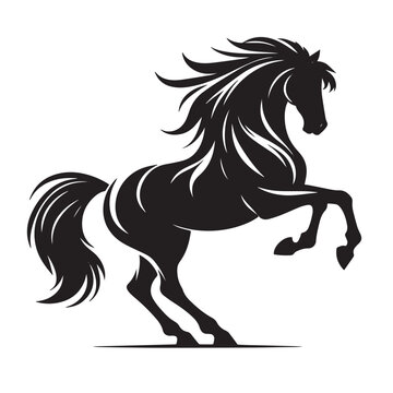 A silhouette of a running horse, horse vector png, horse silhouette, horse image