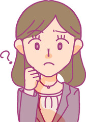 スーツを着た女性が困るイラスト
