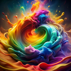 Water Color Rainbow Background Abstract