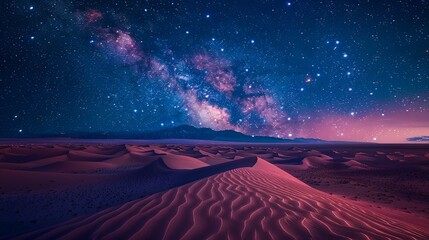 Desert Night Sky with Majestic Milky Way View An awe-inspiring night scene with the Milky Way...