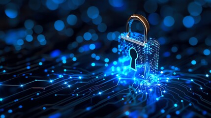 cyber security padlock symbolizes the protection and safeguarding of digital assets and information against unauthorized access, cyber threats, and malicious activities