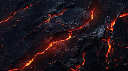 Foto auf Alu-Dibond Molten lava flowing through fractured volcanic areas © boxstock production