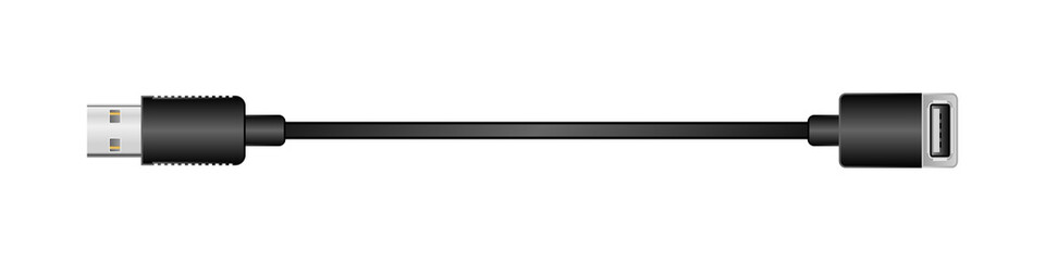 横向きの変換ケーブル_USB Type-A 2.0_オス_USB Type-A 2.0_メス