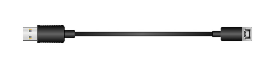 横向きの変換ケーブル_USB Type-A 2.0_オス_USB Type-B 2.0_メス