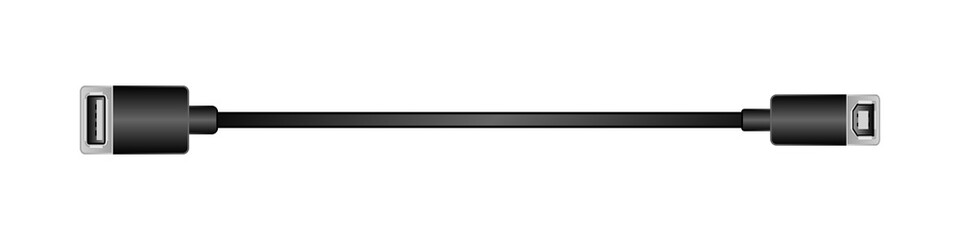 横向きの変換ケーブル_USB Type-A 2.0_メス_USB Type-B 2.0_メス