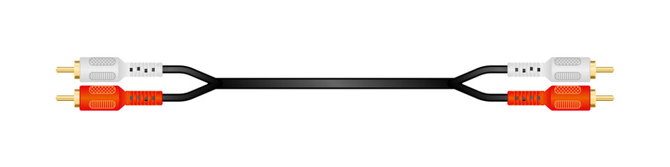 横向きの変換ケーブル_RCA ピン Plug_Red,White_RCA ピン Plug_Red,White