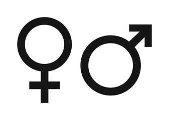 Male and Female gender symbols. Gender symbol on white background. 
 - obrazy, fototapety, plakaty