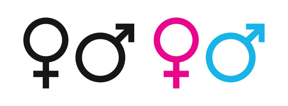 Male and Female gender symbols. Gender symbol on white background. 
