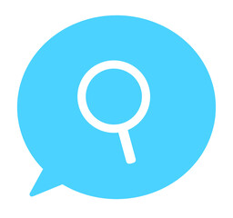 シンプルな水色の検索マークと吹き出し
