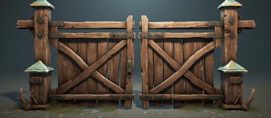 Wooden rustic gate for a warehouse stable or barn