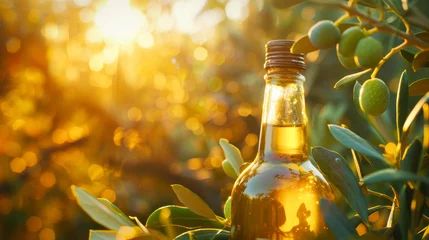 Kissenbezug A bottle of olive oil and olives in a rural Mediterranean setup © Adrian Grosu