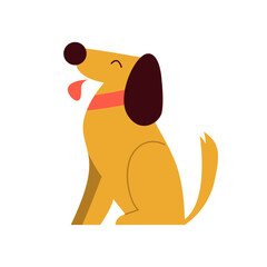 Vector Illustration of a Dog Sitting. Pets Isolated.