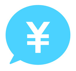 シンプルな水色の円マークと吹き出し