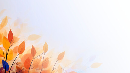 Fototapeta premium Elegant gradient backdrop with stylized fall foliage