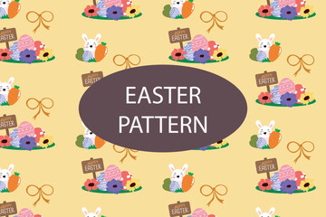 cartoon little rabbit on the easter celebration. Collection of Easter bunny and egg. easter egg, bunny character, banner templates