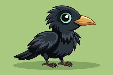 Baby crow vector illustration 