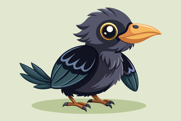 Baby crow vector illustration 