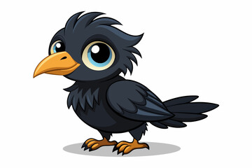 Baby crow vector illustration 