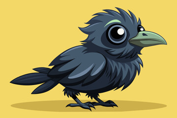 Baby crow vector illustration 