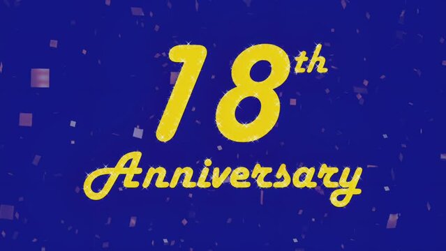 Happy 18th anniversary 002, motion graphic navy blue background.