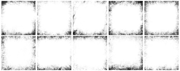 set dirty wall texture frame background on transparent background