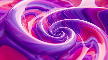 Abstract purple and pink swirling pattern with a fluid, silky texture in a vibrant artwork