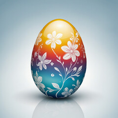 Beautiful easter egg, transparent background