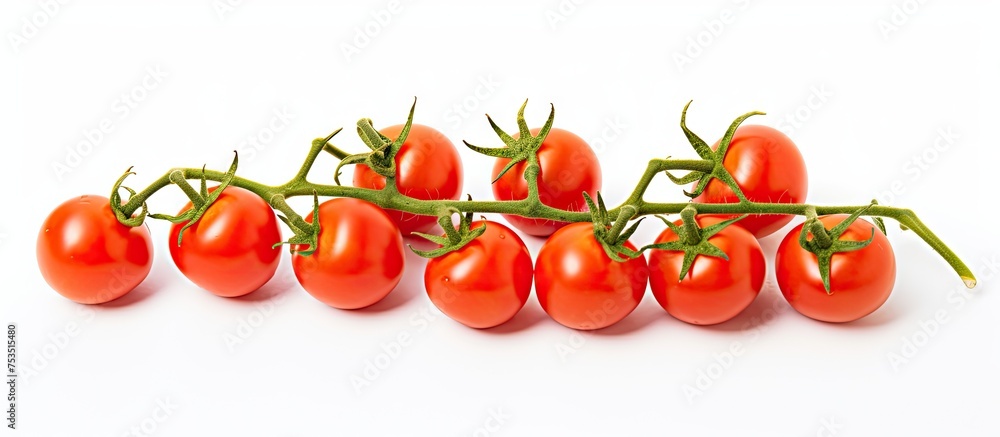 Poster vibrant fresh tomatoes arrayed on a clean white background for culinary concepts
