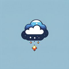 Cloud design 2D logo