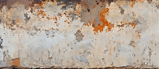 Fototapeta premium Eerie Rusty Wall in Abandoned Building with Vivid Red Fire Hydrant on the Street Corner