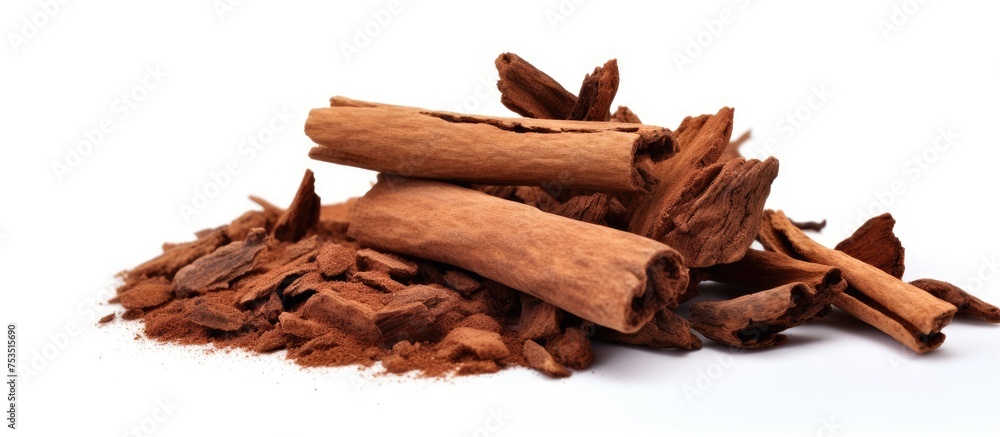 Aufkleber Aromatic Cinnamon Sticks Creating a Warm and Inviting Ambiance on a Clean Background