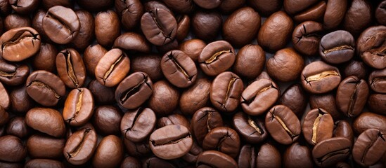 Aromatic Roasted Coffee Beans Heap for Fresh Espresso Beverages and Rich Brewing Blends