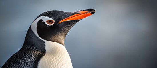 Cute Penguin with Vibrant Orange Beak and Dark Eyes in a Playful Pose