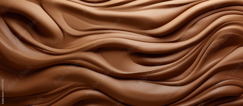 Poster dynamic flowing brown wavy lines abstract background design