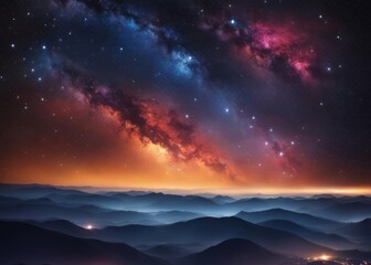 Fototapeta na wymiar Night sky universe with stars, nebula and galaxy